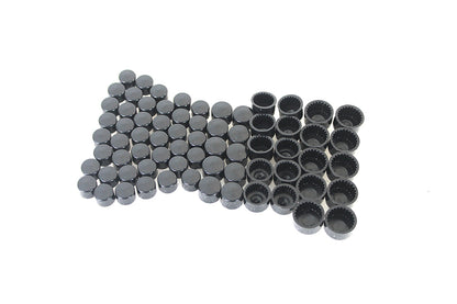 V-Twin M8 Engine Bolt Cover Kit Black for Harley Davidson FLT Models
