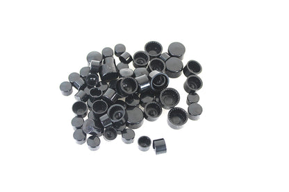 V-Twin M8 Engine Bolt Cover Kit Black for Harley Davidson FLT Models