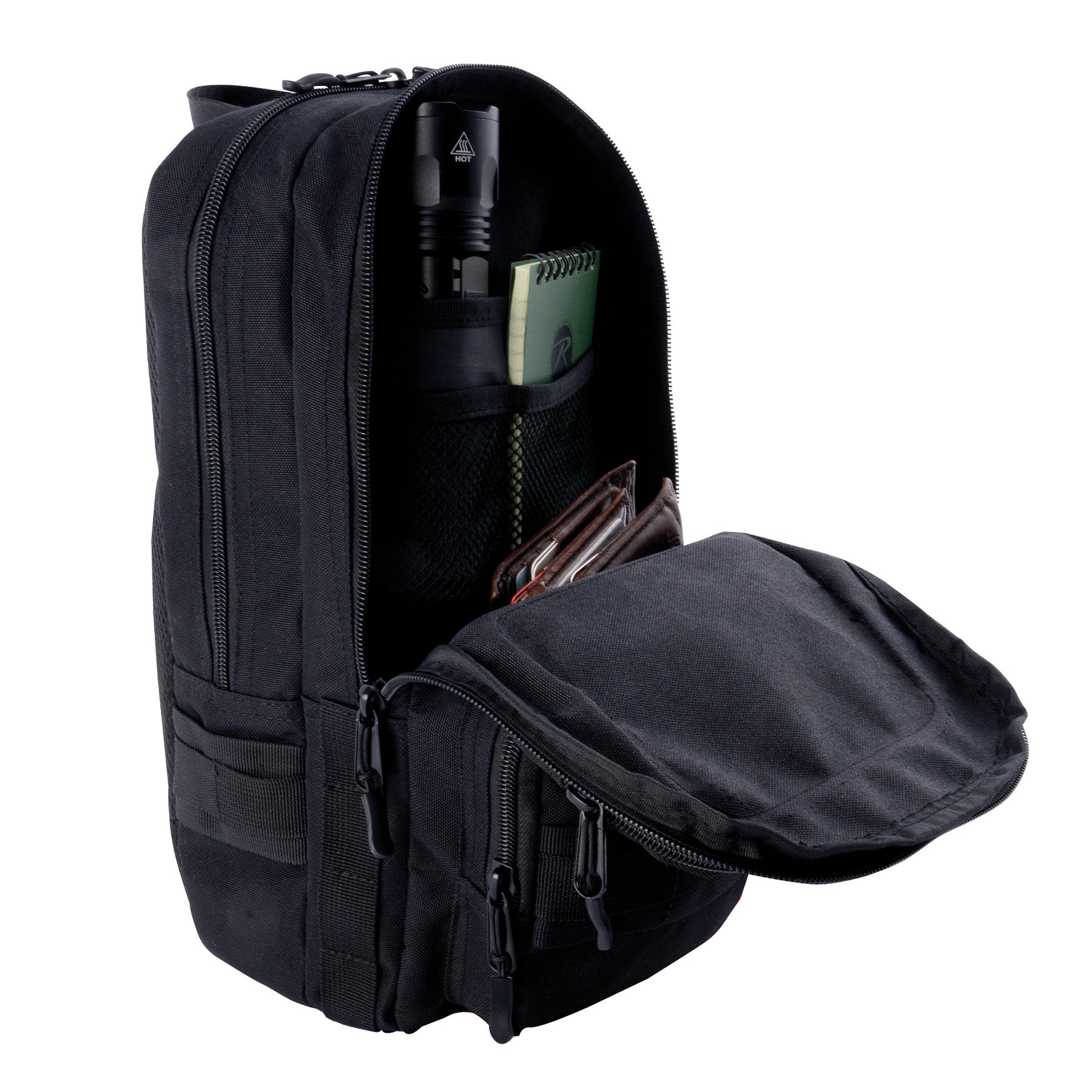 Rothco Tactical Traveler Sling Bag Black – Compact 10-Liter Crossbody with Concealed Carry and Rugged Water-Resistant Material