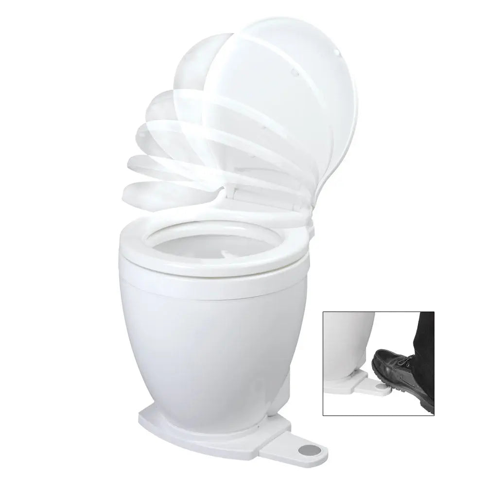 Jabsco Lite Flush Electric 12V Toilet with Footswitch – Compact, Low Water & Power Consumption