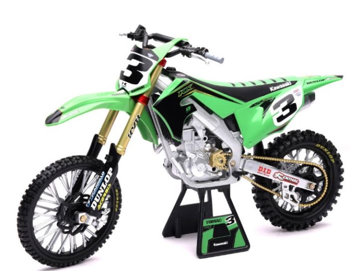 NEWRAY 49663 Kawasaki Factory Team KX450F (Eli Tomac) Model - 1/6 Scale Replica