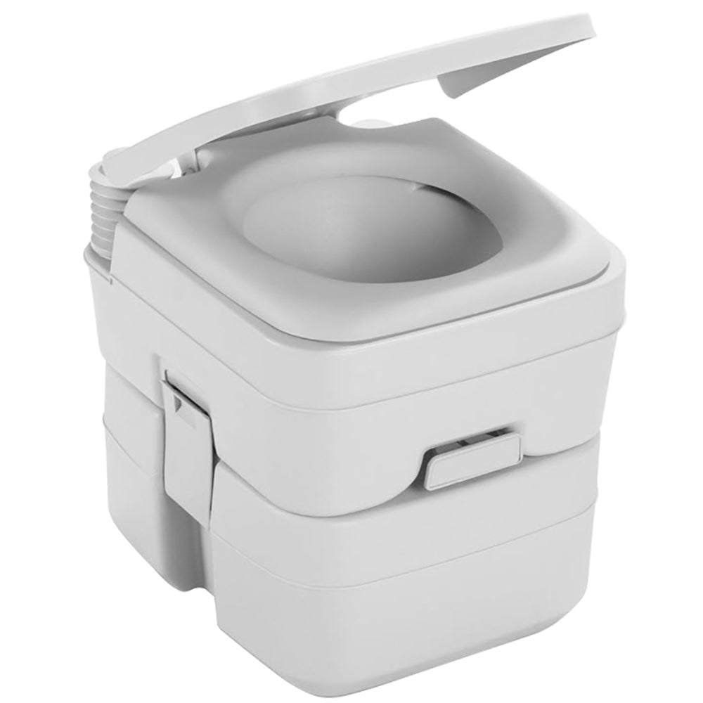 Dometic 965 Portable Toilet with Mounting Brackets, 5 Gallon, Platinum