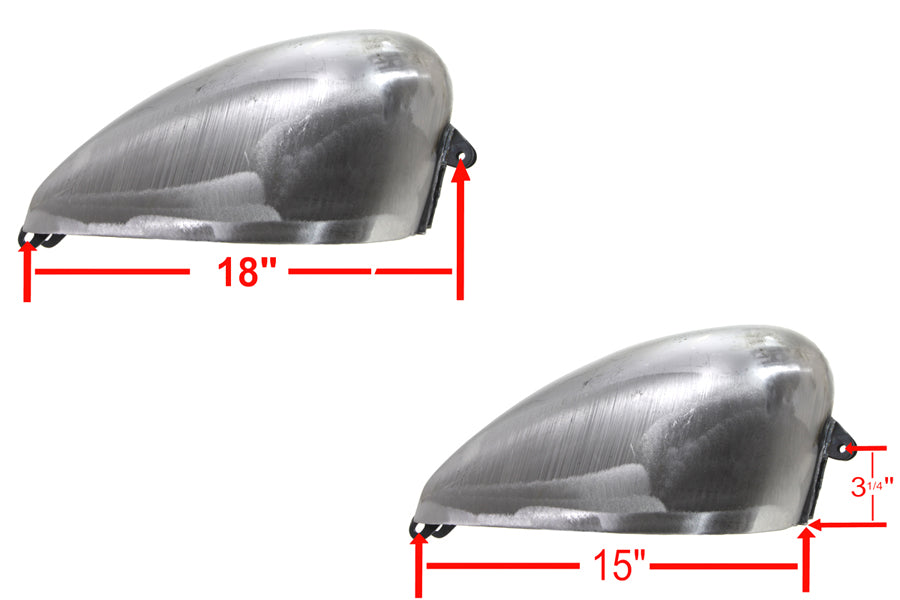 Wyatt Gatling Chopper Style 2.5 Gallon Gas Tank - 16-3/4 Inch Tunnel Length
