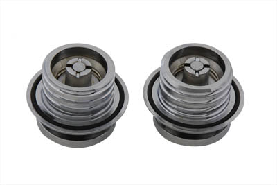 Wyatt Gatling Pop-Up Gas Cap Set Chrome for Harley Davidson FXST & FLST (1996-1999)