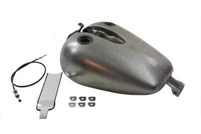 V-Twin Bobbed 4-Gallon Gas Tank for Harley FXR Models - Raw Finish Part 011344