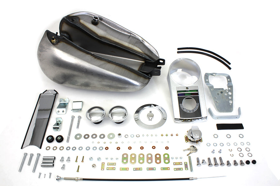 V-Twin Bobbed 4-Gallon Gas Tank Kit for Harley Davidson FXD (1995-2004)