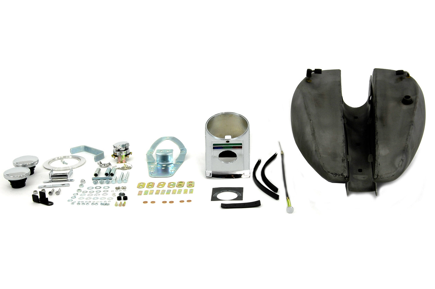V-Twin Bobbed 3.2 Gallon Gas Tank Kit for Harley Davidson XL Models