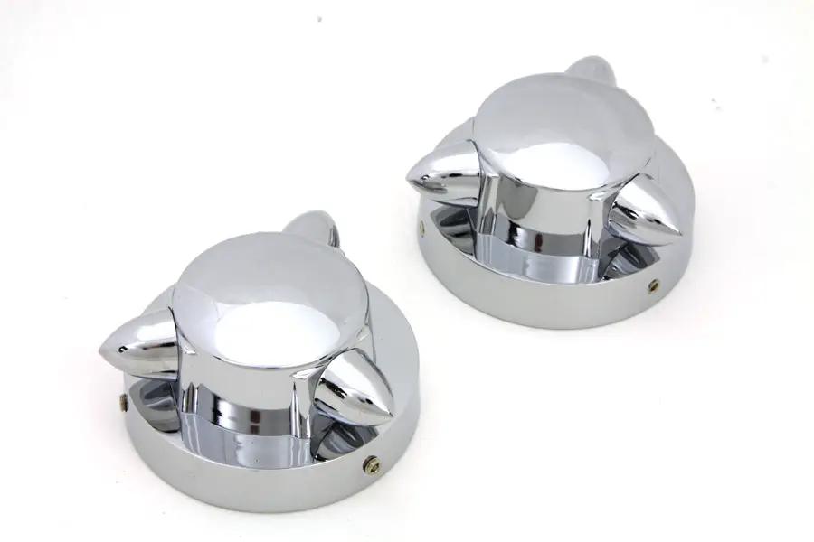 Wyatt Gatling Krommet Gas Cap Cover Set for Harley Davidson FL Models by Wyatt Gatling