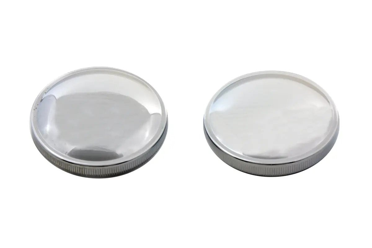 Wyatt Gatling Stock Style Gas Cap Set for Harley Davidson FL - Vented and Non-Vented Chrome Finish by Wyatt Gatling