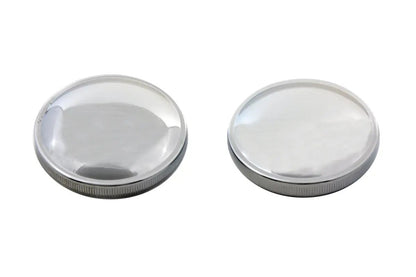 Wyatt Gatling Stock Style Gas Cap Set for Harley Davidson FL - Vented and Non-Vented Chrome Finish by Wyatt Gatling