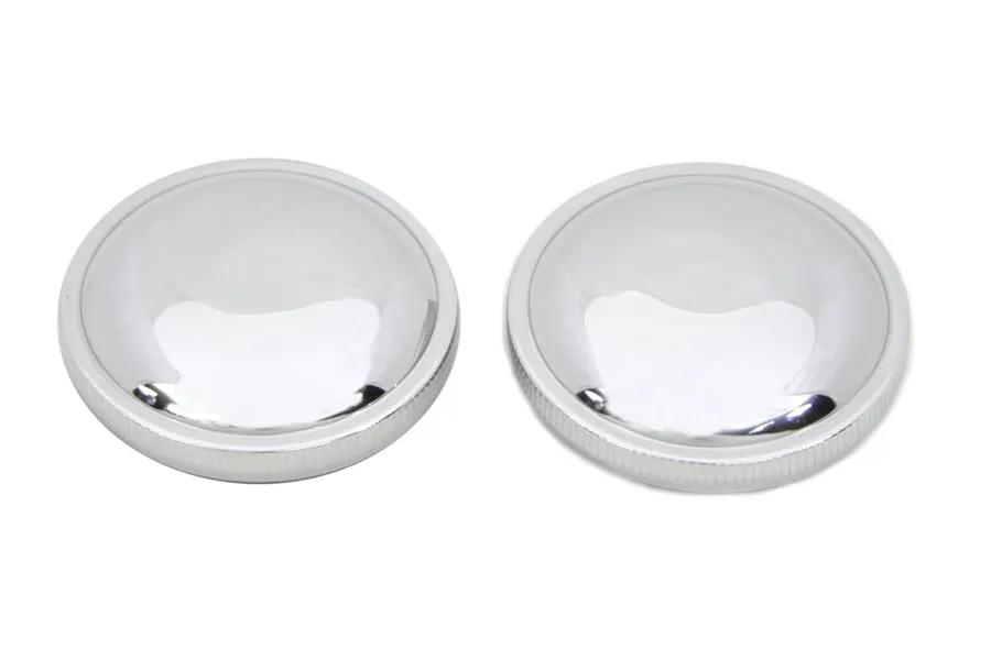 Wyatt Gatling Stock Style Gas Cap Set for Harley Davidson FL - Vented and Non-Vented Chrome Finish by Wyatt Gatling
