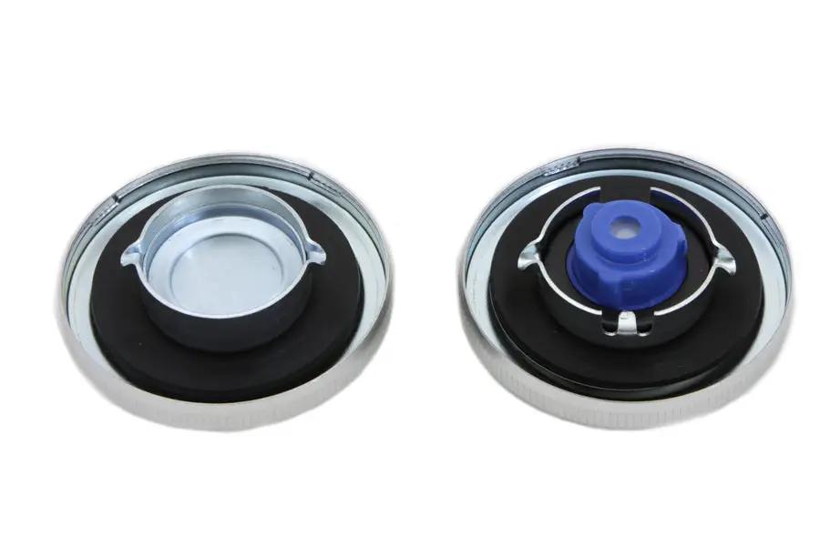 Wyatt Gatling Stock Style Gas Cap Set for Harley Davidson FL - Vented and Non-Vented Chrome Finish by Wyatt Gatling