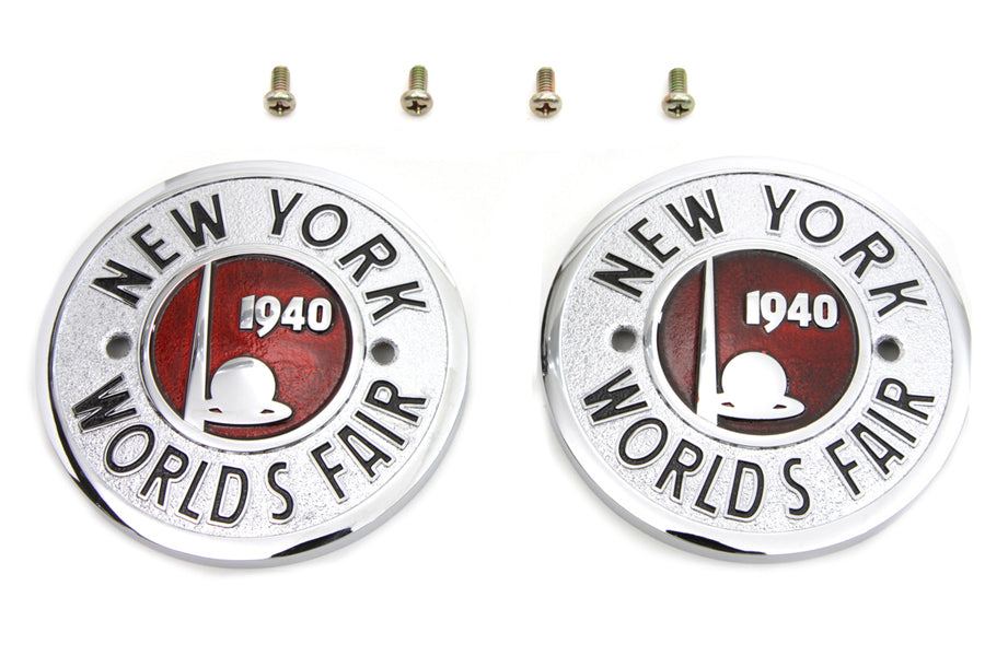 Wyatt Gatling 1940 World's Fair Round Tank Emblem Set – Vintage Car Emblem with Mounting Accessories by Wyatt Gatling