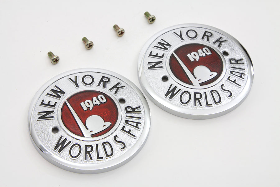 Wyatt Gatling 1940 World's Fair Round Tank Emblem Set – Vintage Car Emblem with Mounting Accessories by Wyatt Gatling