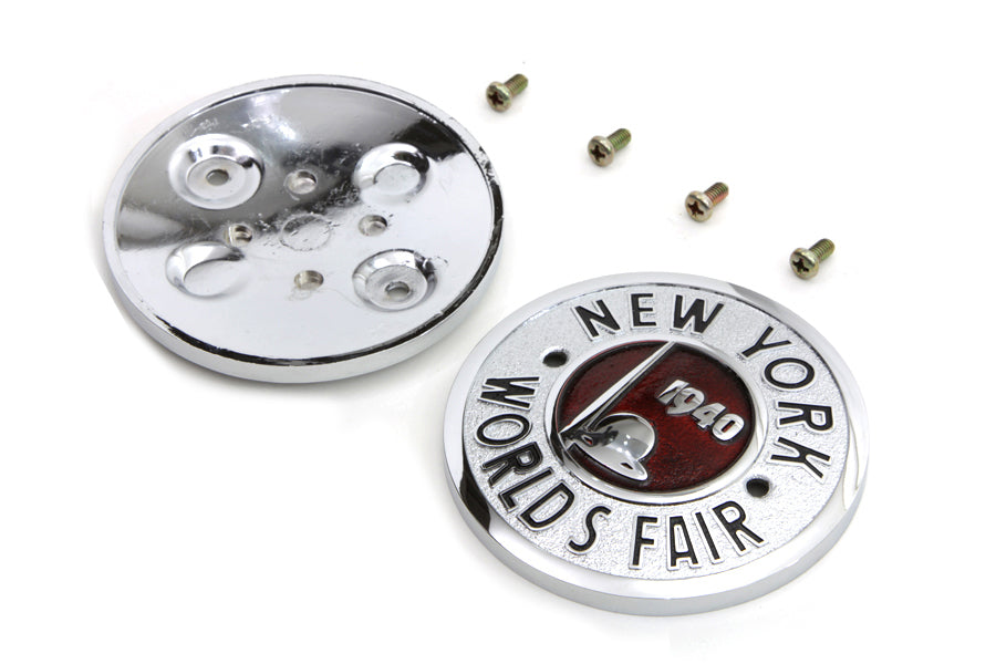 Wyatt Gatling 1940 World's Fair Round Tank Emblem Set – Vintage Car Emblem with Mounting Accessories by Wyatt Gatling