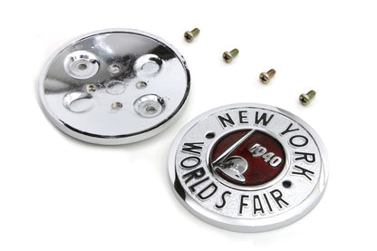 Wyatt Gatling 1940 World's Fair Round Tank Emblem Set – Vintage Car Emblem with Mounting Accessories by Wyatt Gatling