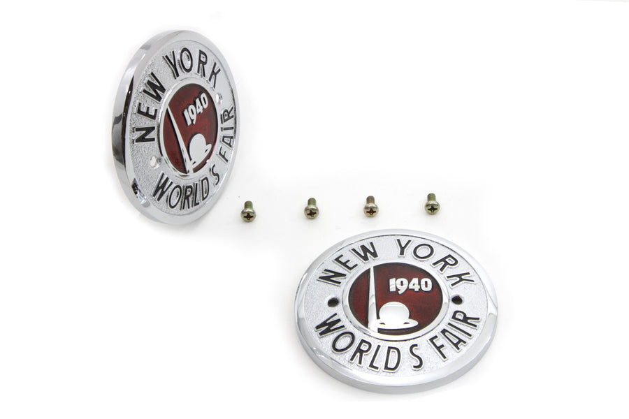 Wyatt Gatling 1940 World's Fair Round Tank Emblem Set – Vintage Car Emblem with Mounting Accessories by Wyatt Gatling