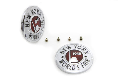 Wyatt Gatling 1940 World's Fair Round Tank Emblem Set – Vintage Car Emblem with Mounting Accessories by Wyatt Gatling
