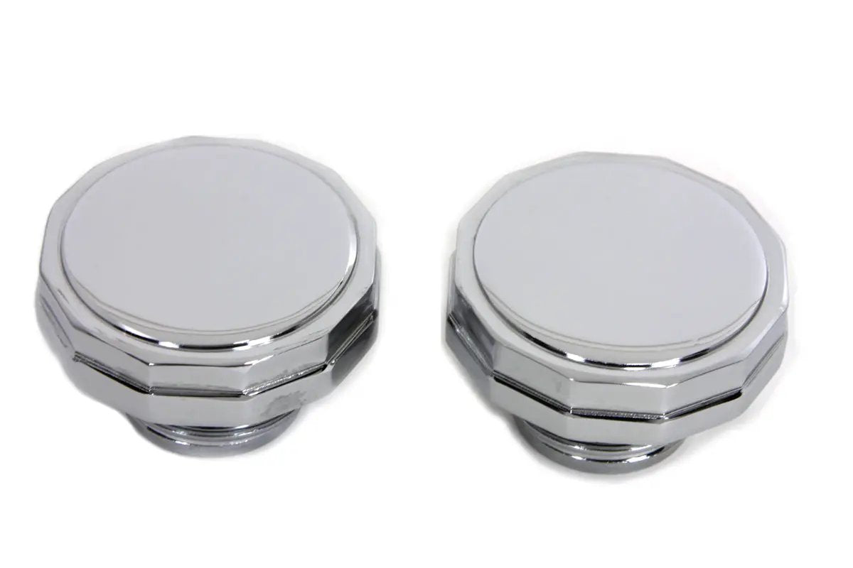 Wyatt Gatling Part 8730 Chrome Hexagon Style Vented and Non-Vented Gas Cap Set for Harley Davidson FXST & FLST by Wyatt Gatling