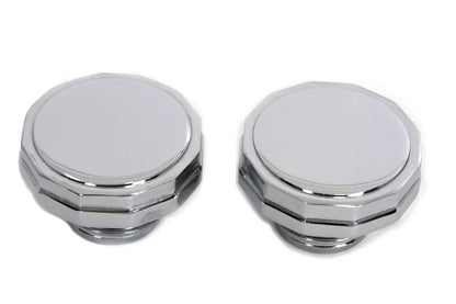 Wyatt Gatling Part 8730 Chrome Hexagon Style Vented and Non-Vented Gas Cap Set for Harley Davidson FXST & FLST by Wyatt Gatling