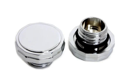 Wyatt Gatling Part 8730 Chrome Hexagon Style Vented and Non-Vented Gas Cap Set for Harley Davidson FXST & FLST by Wyatt Gatling