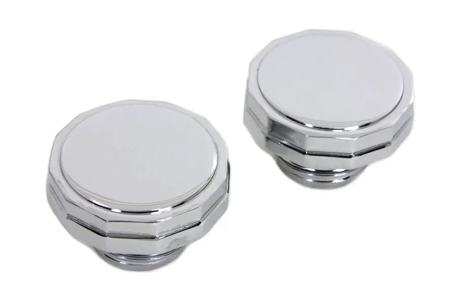 Wyatt Gatling Part 8730 Chrome Hexagon Style Vented and Non-Vented Gas Cap Set for Harley Davidson FXST & FLST by Wyatt Gatling