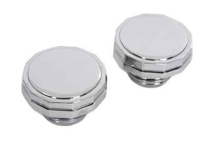 Wyatt Gatling Part 8730 Chrome Hexagon Style Vented and Non-Vented Gas Cap Set for Harley Davidson FXST & FLST by Wyatt Gatling