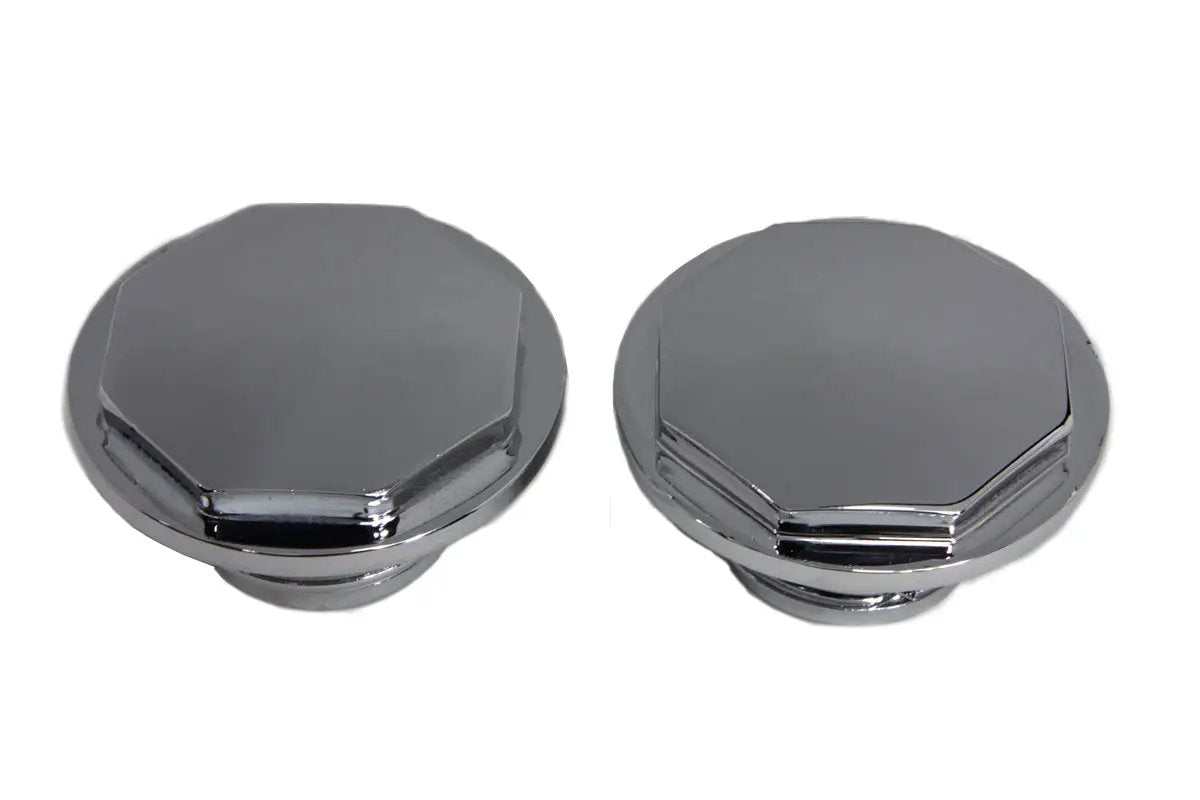 Wyatt Gatling Part 4704 Chrome Button Head Hexagon Vented and Non-Vented Gas Cap Set for Harley Davidson FXST and FLST Models by Wyatt Gatling