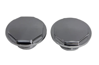 Wyatt Gatling Part 4704 Chrome Button Head Hexagon Vented and Non-Vented Gas Cap Set for Harley Davidson FXST and FLST Models by Wyatt Gatling