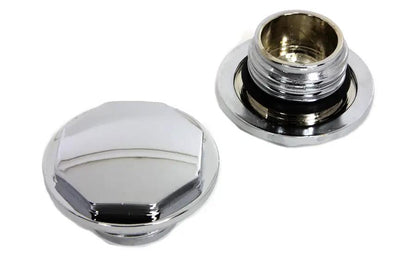 Wyatt Gatling Part 4704 Chrome Button Head Hexagon Vented and Non-Vented Gas Cap Set for Harley Davidson FXST and FLST Models by Wyatt Gatling