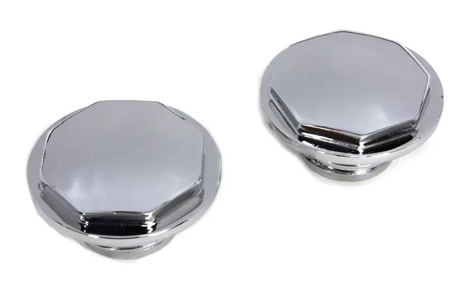 Wyatt Gatling Part 4704 Chrome Button Head Hexagon Vented and Non-Vented Gas Cap Set for Harley Davidson FXST and FLST Models by Wyatt Gatling