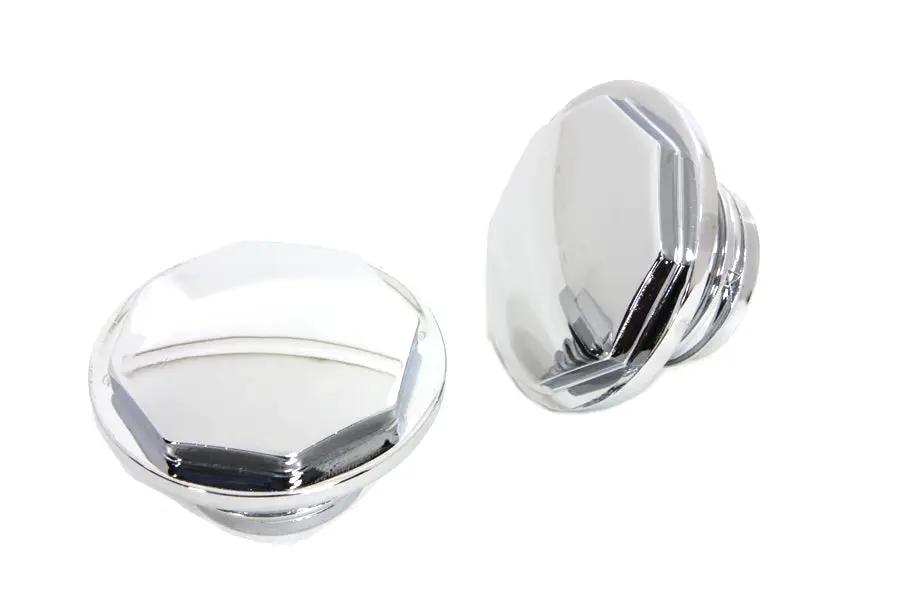 Wyatt Gatling Part 4704 Chrome Button Head Hexagon Vented and Non-Vented Gas Cap Set for Harley Davidson FXST and FLST Models by Wyatt Gatling