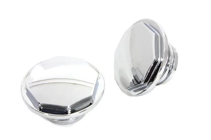 Wyatt Gatling Part 4704 Chrome Button Head Hexagon Vented and Non-Vented Gas Cap Set for Harley Davidson FXST and FLST Models by Wyatt Gatling