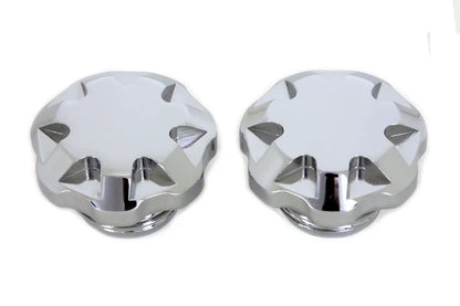 Wyatt Gatling Techno Style Vented and Non-Vented Gas Cap Set for Harley Davidson FXST and FLST Models by Wyatt Gatling