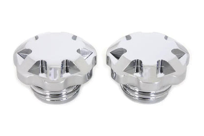 Wyatt Gatling Techno Style Vented and Non-Vented Gas Cap Set for Harley Davidson FXST and FLST Models by Wyatt Gatling
