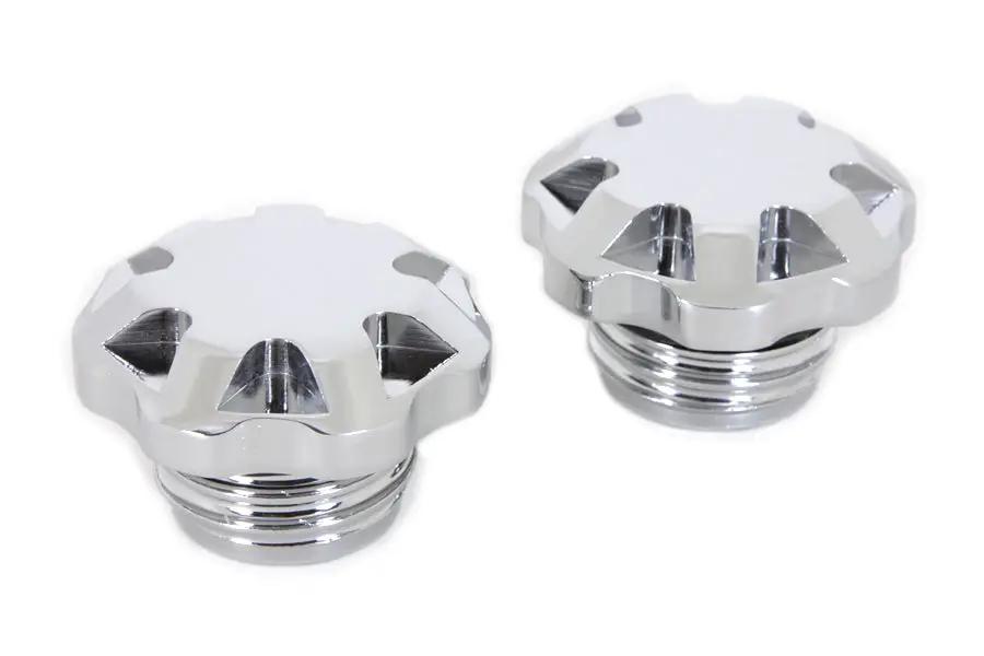 Wyatt Gatling Techno Style Vented and Non-Vented Gas Cap Set for Harley Davidson FXST and FLST Models by Wyatt Gatling