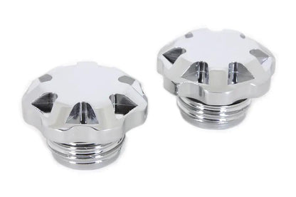 Wyatt Gatling Techno Style Vented and Non-Vented Gas Cap Set for Harley Davidson FXST and FLST Models by Wyatt Gatling