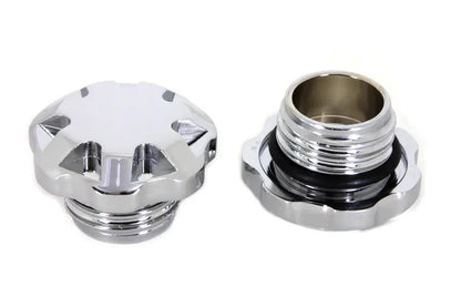 Wyatt Gatling Techno Style Vented and Non-Vented Gas Cap Set for Harley Davidson FXST and FLST Models by Wyatt Gatling