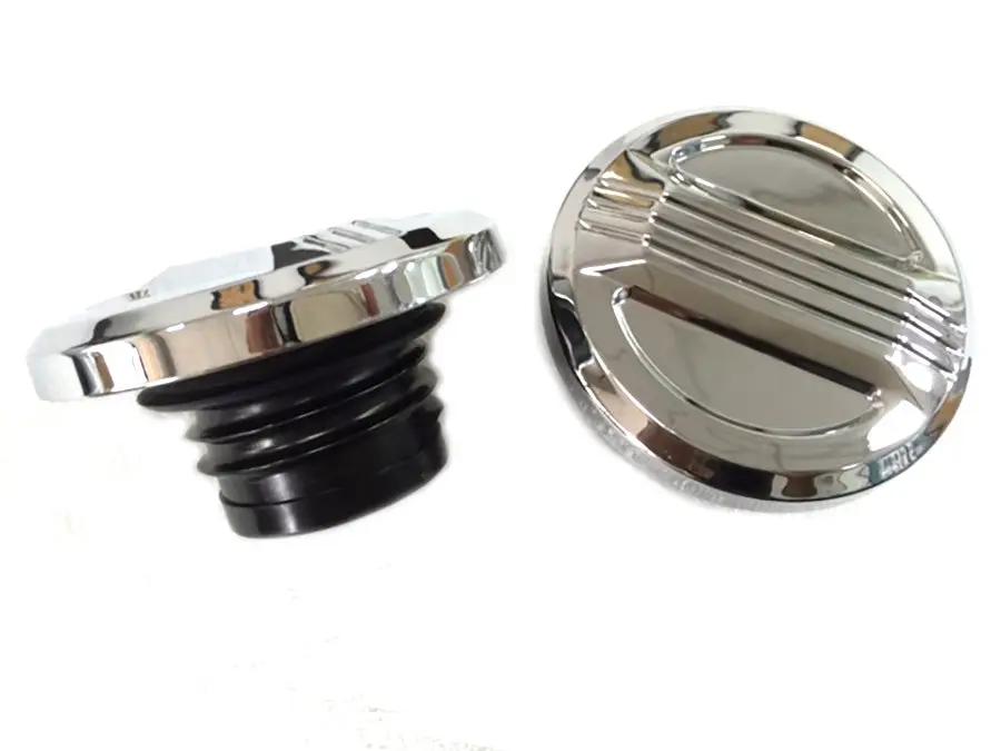 Wyatt Gatling Part 77986 Air Flow Gas Cap Set with Chrome Finish for Harley Davidson FXST & FLST Models by Wyatt Gatling