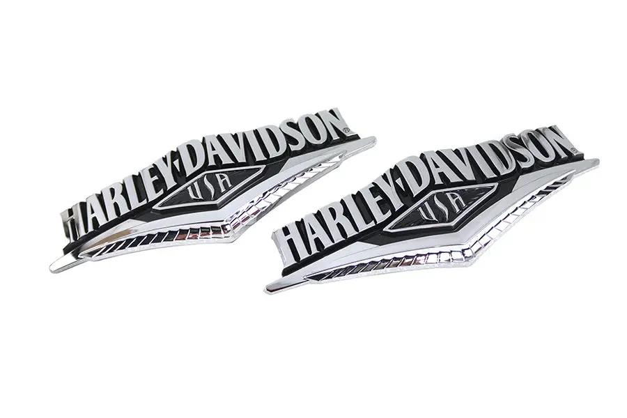 V-Twin Factory Style Tank Emblem Set - 7 inch x 2.5 inch, USA Made by V-Twin
