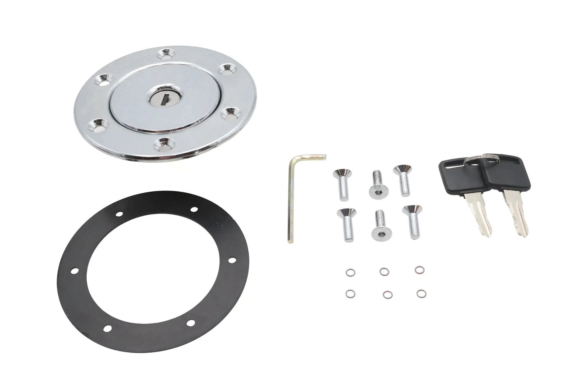 V-Twin Aircraft Style Gas Cap Vented with Keys - Fits 95mm Tank Openings by V-Twin