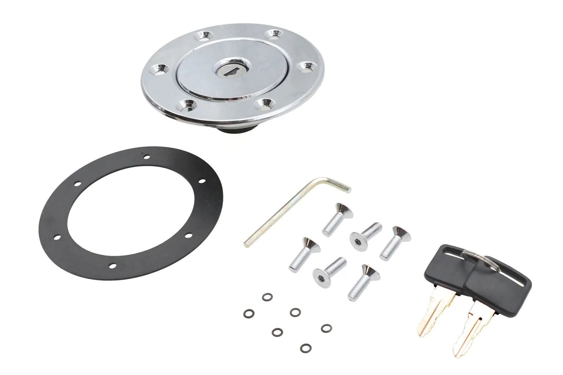 V-Twin Aircraft Style Gas Cap Vented with Keys - Fits 95mm Tank Openings by V-Twin