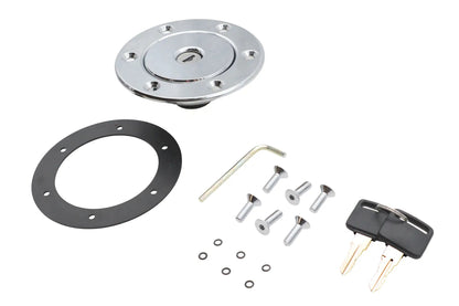 V-Twin Aircraft Style Gas Cap Vented with Keys - Fits 95mm Tank Openings by V-Twin