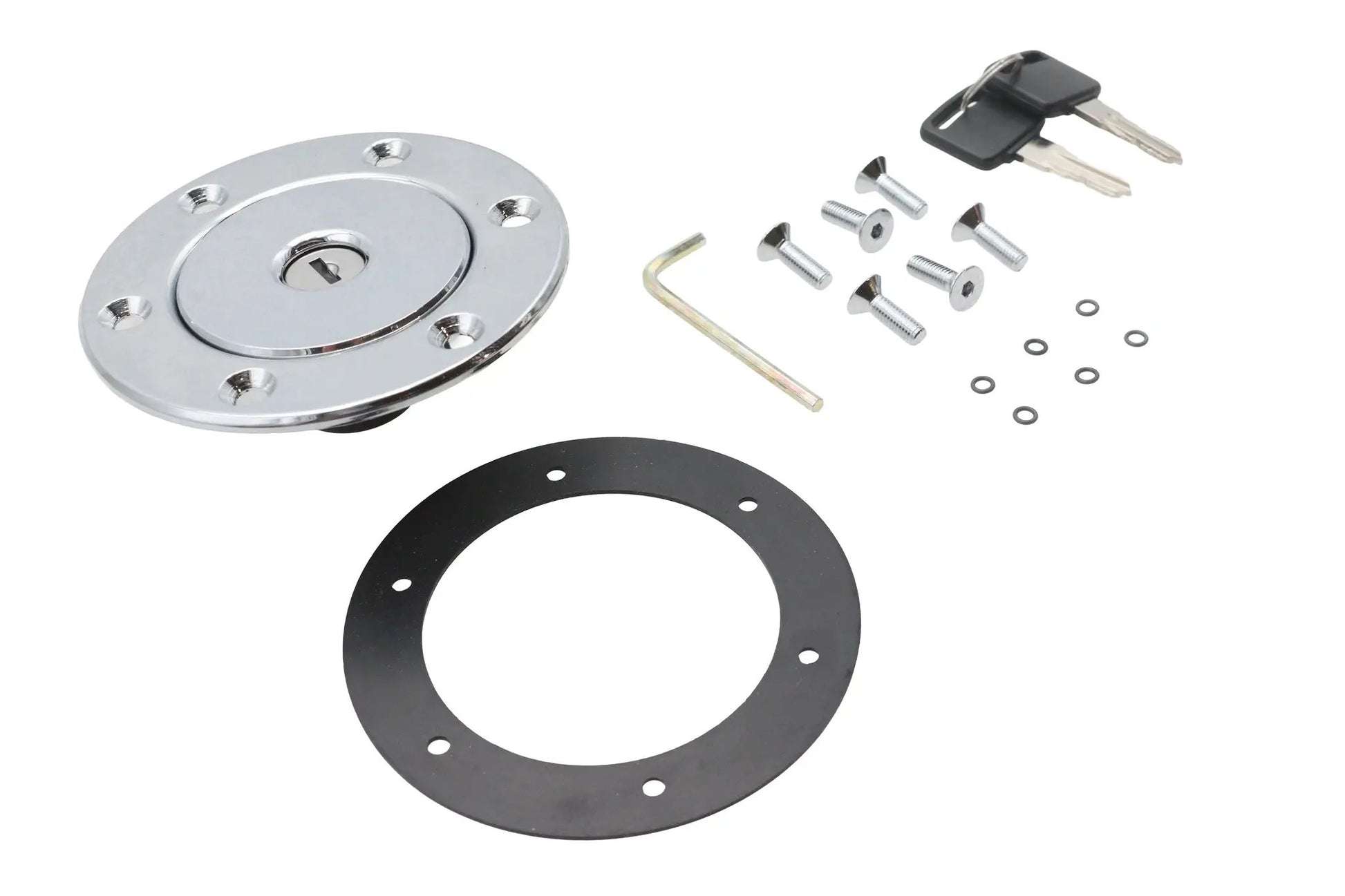 V-Twin Aircraft Style Gas Cap Vented with Keys - Fits 95mm Tank Openings by V-Twin