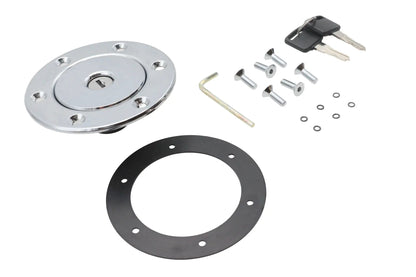 V-Twin Aircraft Style Gas Cap Vented with Keys - Fits 95mm Tank Openings by V-Twin