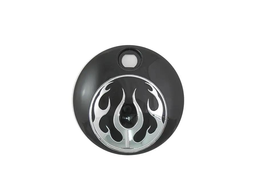 Wyatt Gatling Part 78001B Black with Chrome Flames Fuel Tank Console Door for Harley Davidson FLT by Wyatt Gatling