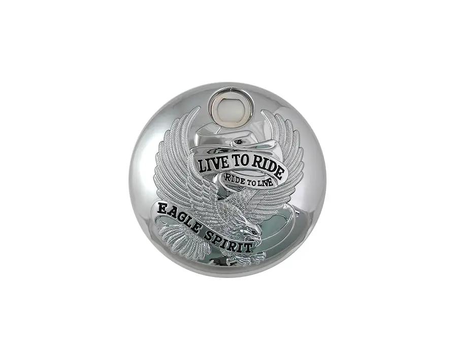 Wyatt Gatling Chrome Fuel Tank Console Door with Live to Ride Inscription for Harley Davidson FLT by Wyatt Gatling