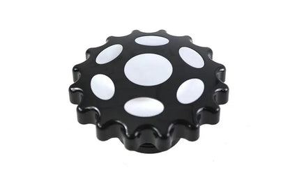 Wyatt Gatling Sprocket Gas Cap Vented Black for Harley Davidson FXS (Part #78085B) by Wyatt Gatling