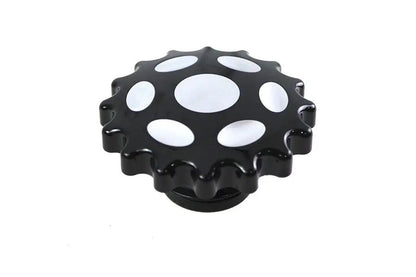 Wyatt Gatling Sprocket Gas Cap Vented Black for Harley Davidson FXS (Part #78085B) by Wyatt Gatling