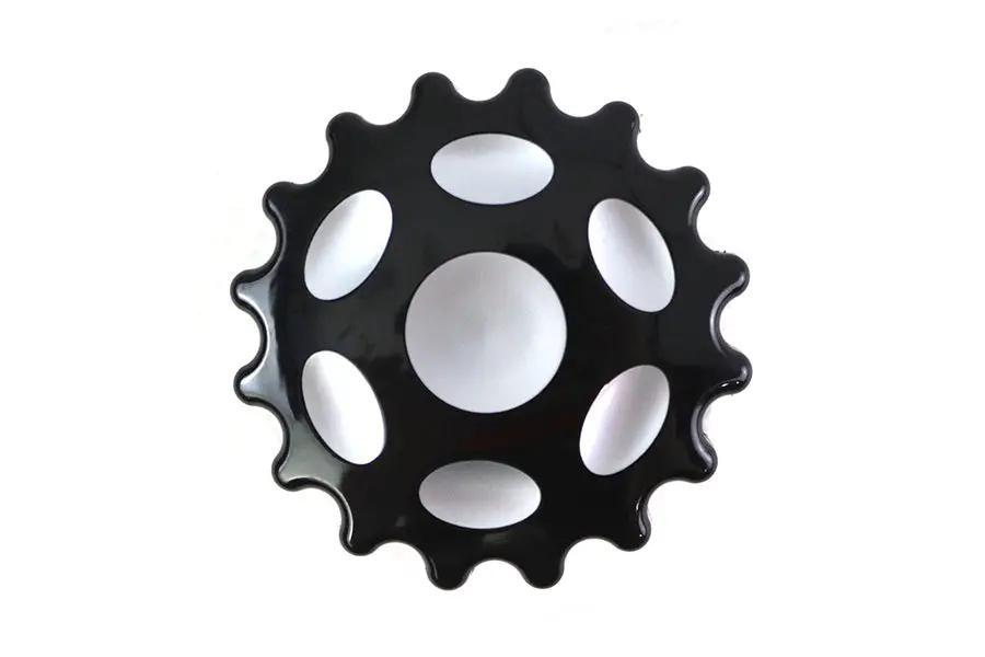 Wyatt Gatling Sprocket Gas Cap Vented Black for Harley Davidson FXS (Part #78085B) by Wyatt Gatling